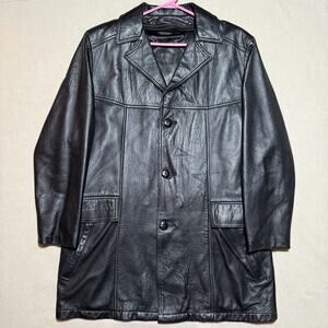 Vintage EXCELLED Leather Motorcycle Jacket Zip Lined 42 Tall USA Union Made!